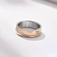 thumbnail image 3 of 6mm Rose Gold & Silver Twill Band Women Men's Wedding Engagement Ring Size 6-12, 3 of 5