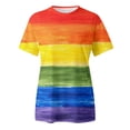 thumbnail image 4 of OOOUM women short sleeve T Shirts Colorful Tie Dye Casual crewneck tee shirts Cozy Modern Fit Summer Tops Orange XL, 4 of 5