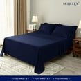 thumbnail image 2 of Subrtex 300 Thread Count 4-Pack Sheet Set Soft and Wrinkle Resistant（King, Navy）, 2 of 7