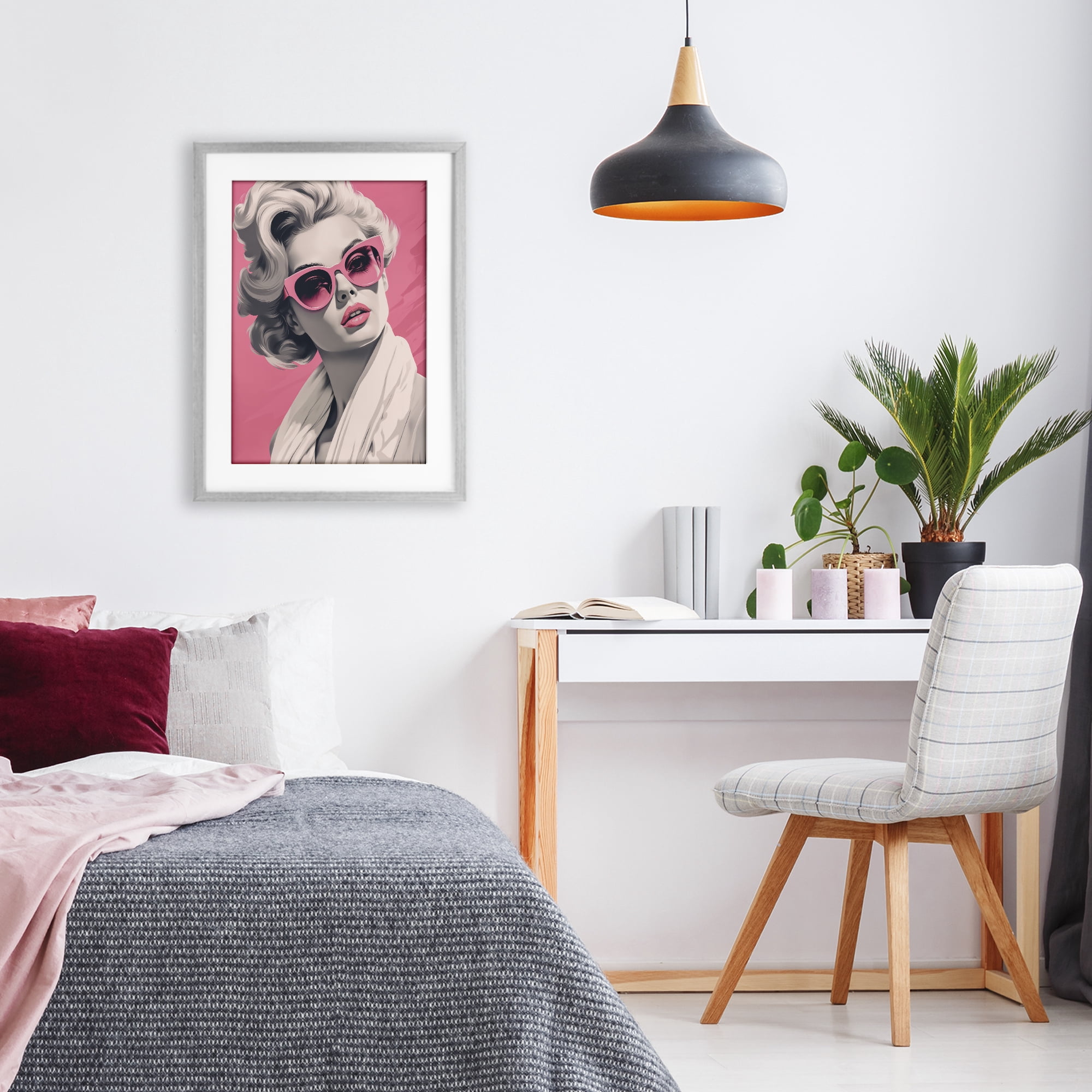 Stupell Industries Retro Chic Glamour Gray Framed Print Under Glass, design by Andrea Haase