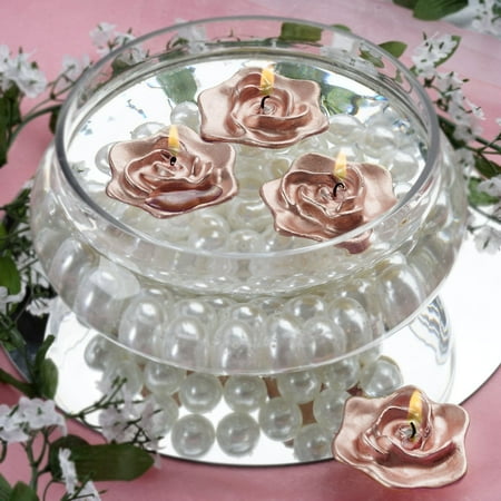 Efavormart Set Of 4 Unscented Floating Rose Candle For Wedding