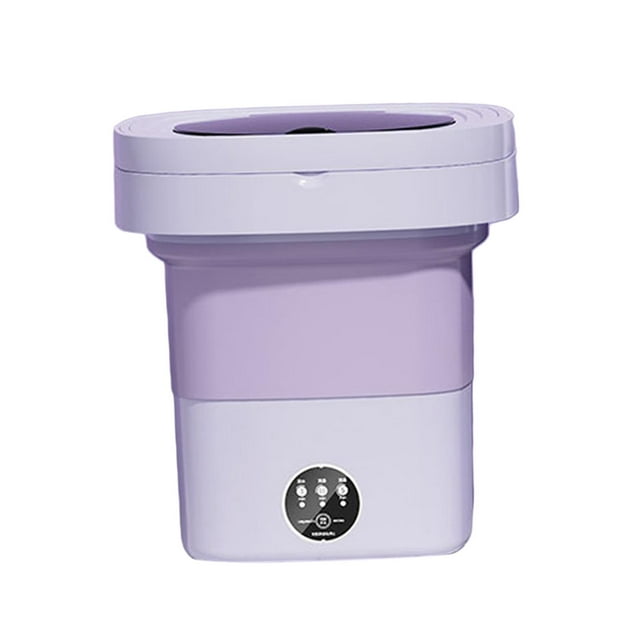Folding Washing Machine Small Bucket Washer 8L 3 Models High Power Durable Easy Violet