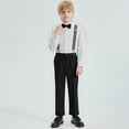 thumbnail image 2 of MEZZALL Boys Long Sleeve Shirt Tops Pants Outfits Set Classic Striped Dress Shirt With Bow Tie For School Formal Wear Casual Daily Style For Boys 3 13 Cozy Toddler Cartoon Clothing, 2 of 5