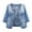 Light Blue, variant on Wiyuqeen Women 3/4 Sleeve Denim Jacket Lightweight Button Down Jean Jackets Casual Collarless Cropped Jean Jacket Clearance