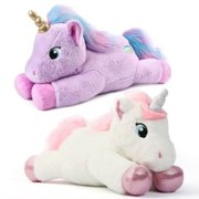 Cute White Purple Unicorn Stuffed Animals Plush Toy Soft Plushies Gifts 2PC 12"