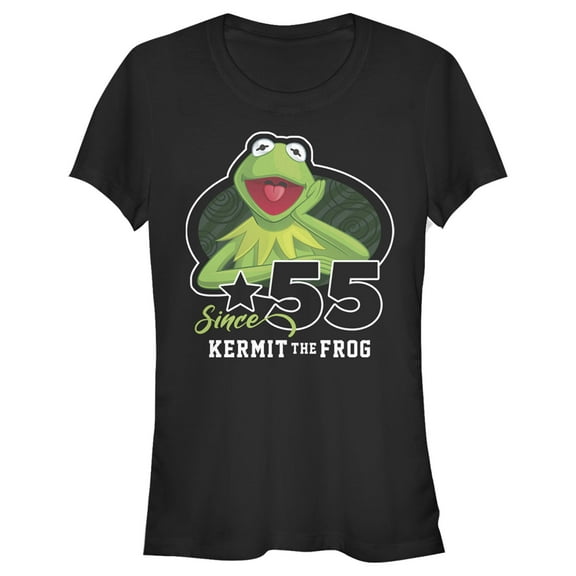 Junior's The Muppets Green Since 55  Graphic Tee Black X Large