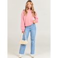 thumbnail image 2 of Sweat-shirt à Manches Longues pour Femmes Casual Col Rond Pull à Capuche en Molleton, 2 of 6
