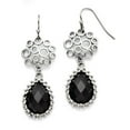 thumbnail image 1 of White Stainless Steel Earring Drop & Dangle Women'S Onyx Pear Black 50 mm 16, 1 of 2