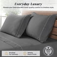 thumbnail image 4 of Loomsnest 1800 Series Double Brushed Microfiber 3 Piece Twin Sheet Set, Hotel Style, Wrinkle & Fade Resistant, 16 Inch Deep Pocket, Dark Gray, 4 of 10