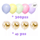 thumbnail image 2 of 340 Globos Latex Colores Pastel Macarrón Globos Con Confeti Xtellar multicolor, 2 of 4