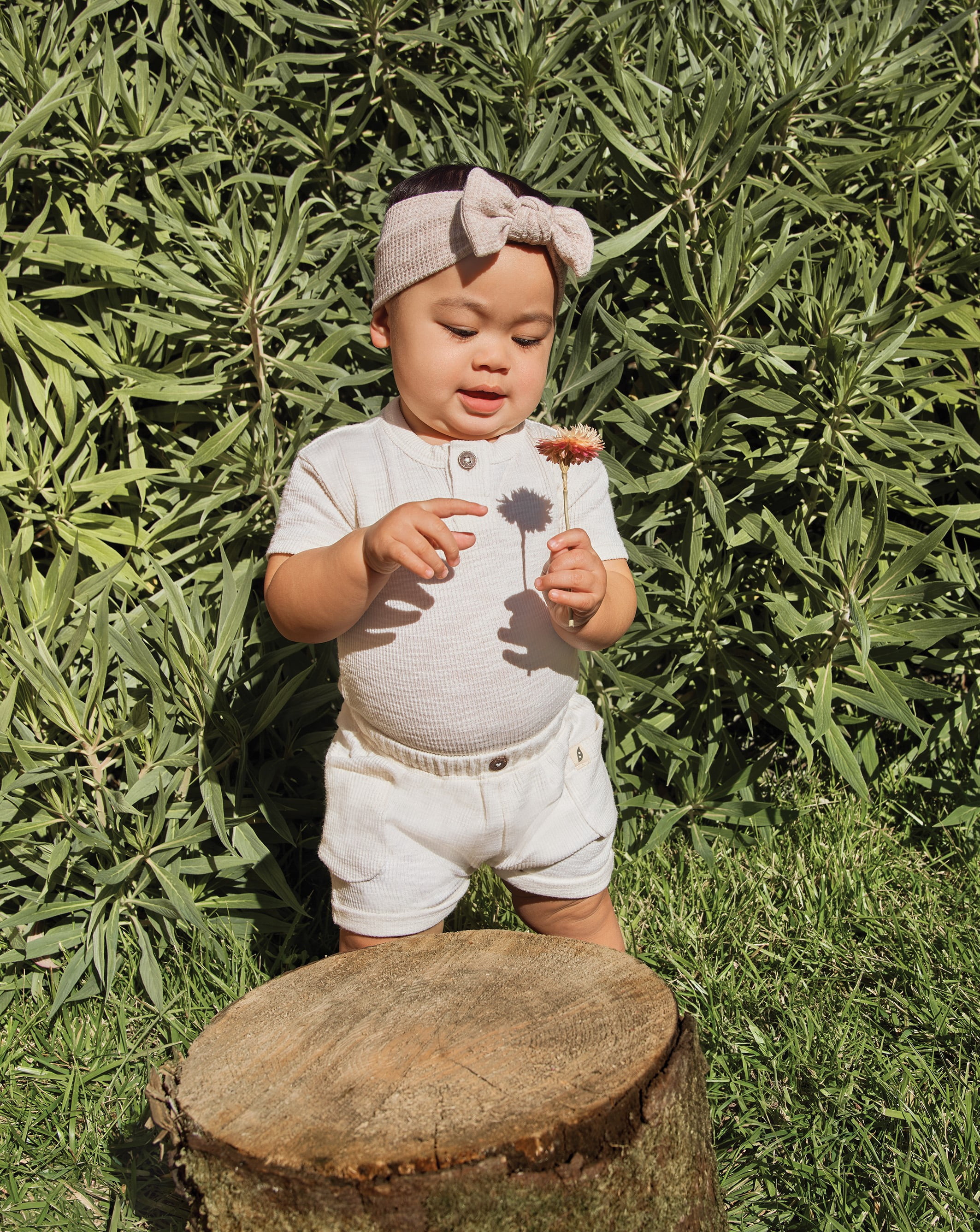 easy-peasy Baby Short Sleeve Henley Solid Bodysuit, Sizes 0-24 Months