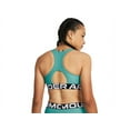thumbnail image 3 of Under Armour HeatGear Authentics Mid Impact Branded Sports Bra Radial Turquoise/White XL US 16, 3 of 3