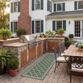 thumbnail image 3 of Safavieh Courtyard Alina Geometric Quatrefoil Indoor/Outdoor Runner Rug, Dark Green/Beige, 2'3" x 10', 3 of 11