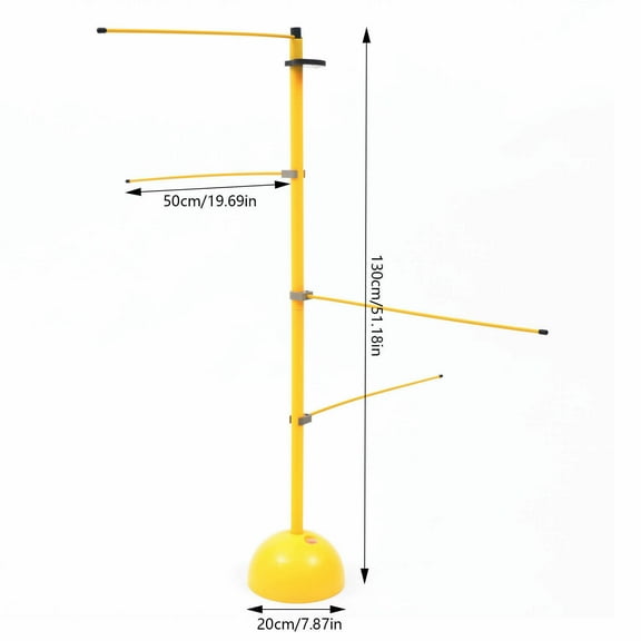 Basketball Training Pole Ball Control Training Lever Dribble Stick with Fan Storage Buckle Yellow Adjustable Height Basketball Dribble Trainer Equipment