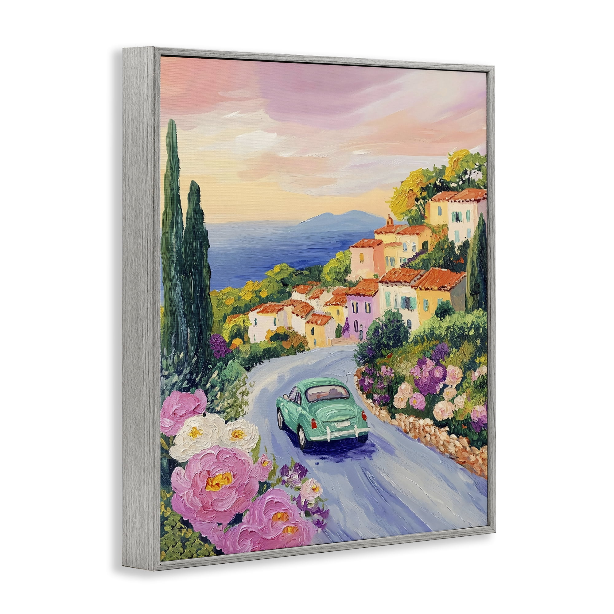 Stupell Industries Driving Along The Coast Gray Framed Giclee Art, design by The Prints Vibe