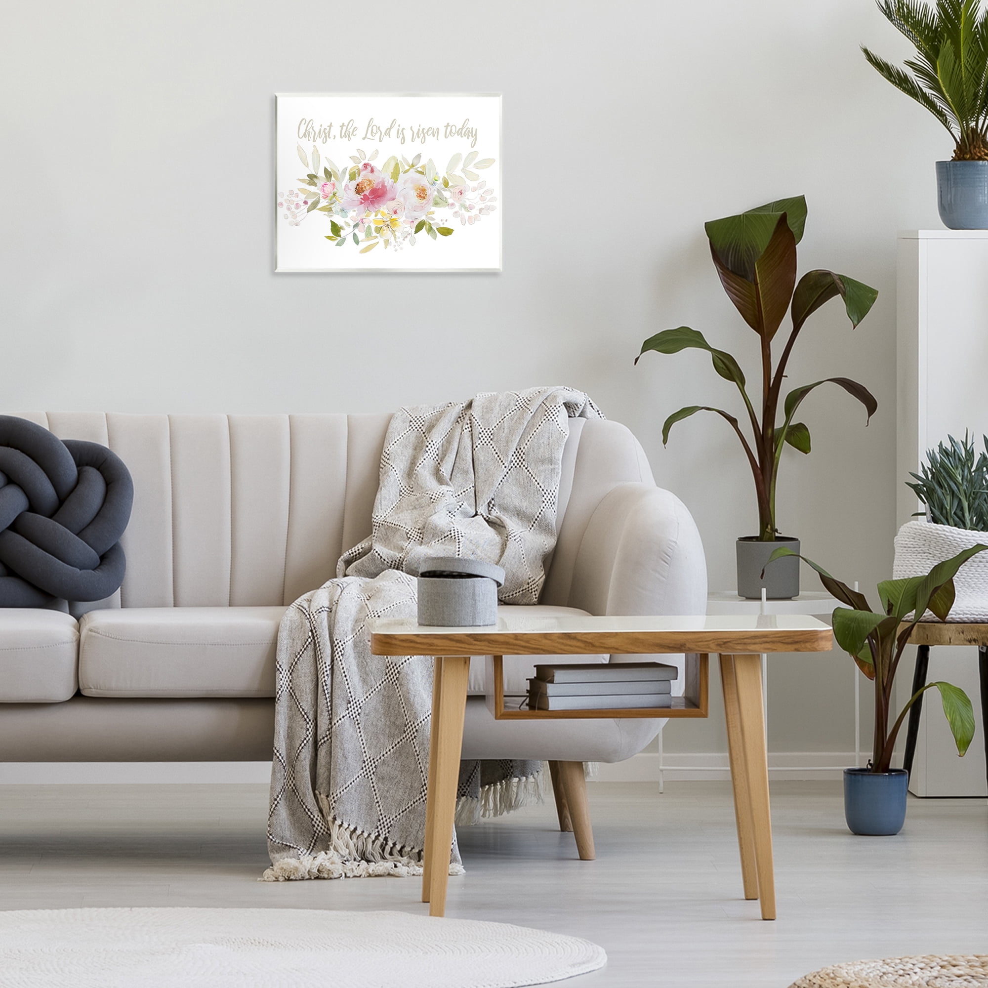 Stupell Industries The Lord Is Risen Florals Wall Plaque Art, design by Patricia Pinto