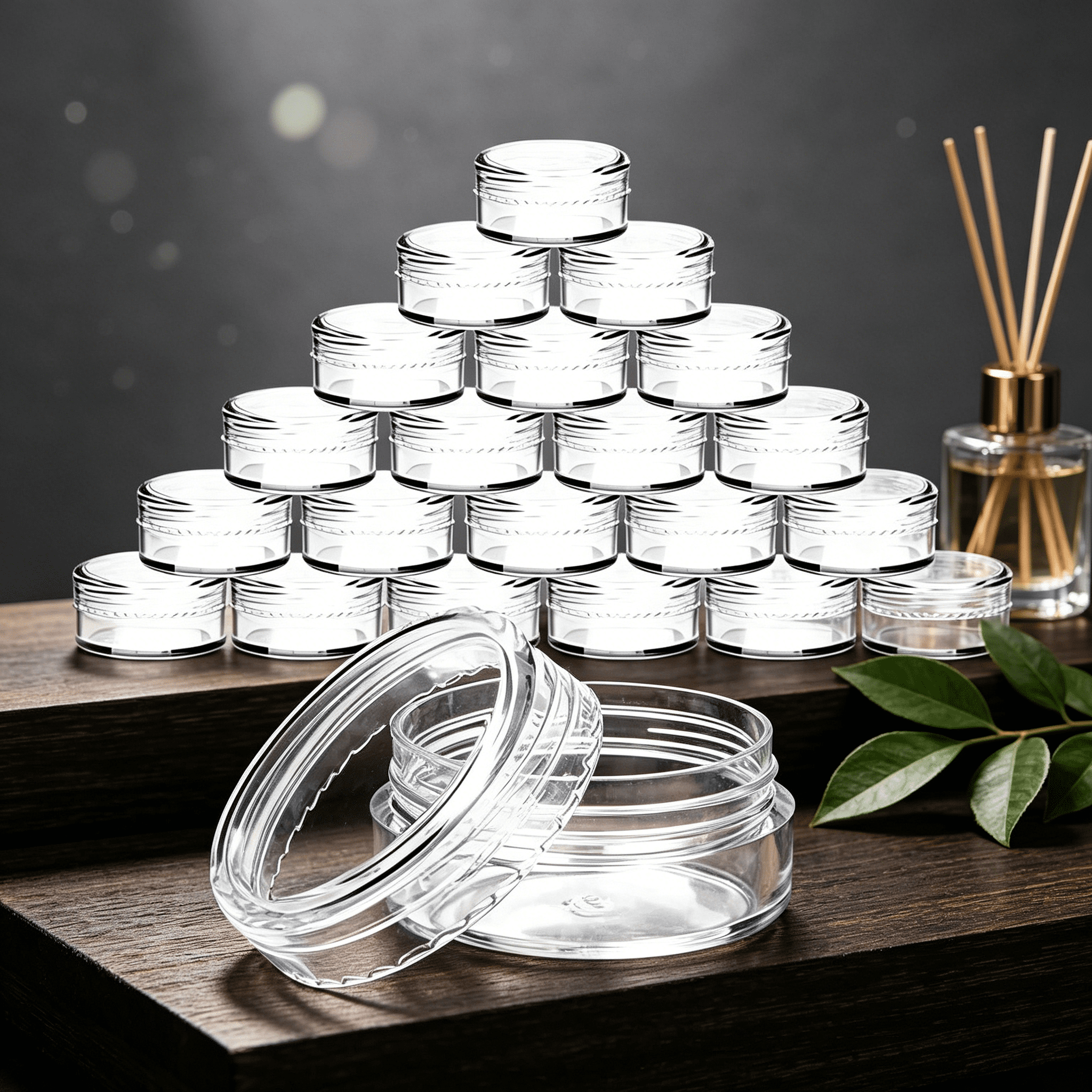 ACDANC 2026 New 100-Pack Small Clear Plastic Sample Jars with Lids | 1Oz Empty Containers for Creams & Cosmetics | Travel-Friendly Mini Storage for Travel,Home,Office,Beach