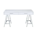 thumbnail image 4 of Office Desks White High Gloss and Chrome Writing Desk with USB Port,Home Office Desks, 4 of 7