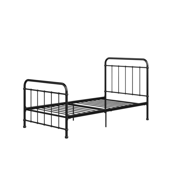 Woven Paths Iron Twin Bed, Black