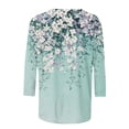 thumbnail image 5 of Edvintorg Womens Clothing Floral Printed Crew Neck 3/4 Sleeve Lightweight Soft Shirts Plus Size Fashion Women's Tops, Tees & Blouses Multicolor L, 5 of 5