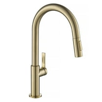KRAUS Oletto Single Handle Pull Down Kitchen Faucet in Spot Free Antique Champagne Bronze