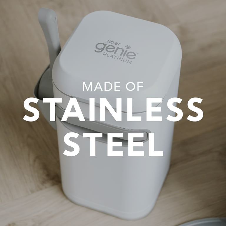 Litter Genie Platinum Stainless Steel Disposal Pail, White photo 4