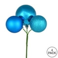 thumbnail image 2 of Vickerman 18" Turquoise Ball Ornament Christmas Pick, 4 per set, 2 of 2