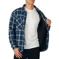 thumbnail image 5 of Alpine Swiss Mens Felix Fleece Lined Flannel Jacket Heavyweight Zip-Up Plaid Shirt Shacket Warm Winter Outerwear NVB LRG, 5 of 7