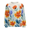 thumbnail image 7 of Watercolor Wildflowers Mom Sweatshirt For Women Long Sleeve Pullover, 7 of 7