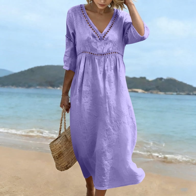 light purple midi dress Petal and Pup Women's Shyla and a flared a Lilac Floral Casual Midi Dress: