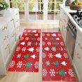thumbnail image 4 of Kitchen Rugs Sets Of 2,Red Christmas Tree and Snowflake Pattern Anti Fatigue Kitchen Mat Rugs Non Slip Washable,Decorative Kitchen Floor Mats for Kitchen,Sink,Laundry,17"X47", 4 of 5