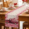 thumbnail image 5 of Valentine's Day Table Runner - 70 Inch Long Romantic Love Truck Roses Plaid Beige Cotton and Linen Blended Dress Scarves Farmhouse Table Runner for Kitchen Dining, Coffee Table, 13" x 70", 5 of 8
