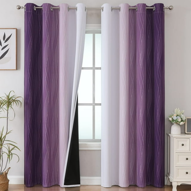 Cortinas Estelar Textiler Ombre Blackout 132 x 260 cm, color morado