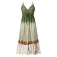thumbnail image 4 of YAGHYAGH Womens Tie Dye Print Sleeveless V Neck A-line Maxi Dress, 4 of 5