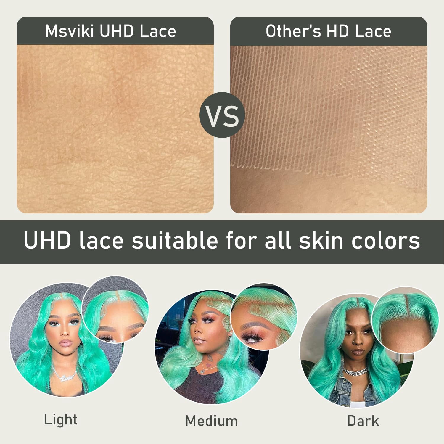 Body Wave Mint Green 13x4 Lace Front Wigs Human Hair 200 Density Pre Plucked Pre Cut UHD Lace Glueless Wig Colored Brazilian Virgin Hair Wigs For Black Women 24 inches