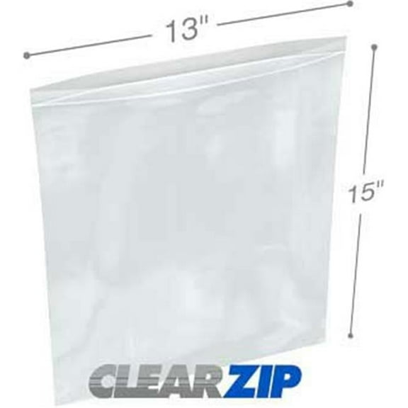 International Plastics CZ21315 13 x 15 in. ClearZip Lock Bags, 0.002 Gauge - Case of 1000