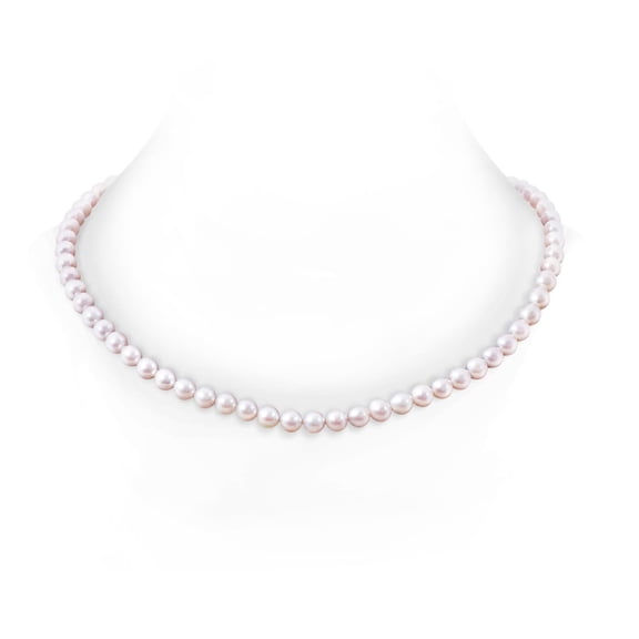 ANGARA 6-7mm, 22" Japanese Akoya Cultured Pearl Single Strand Necklace in 14K White Gold for Women | June Birthstone, Birthday, Anniversary, Jewelry Gift for Women | Pearl Necklace