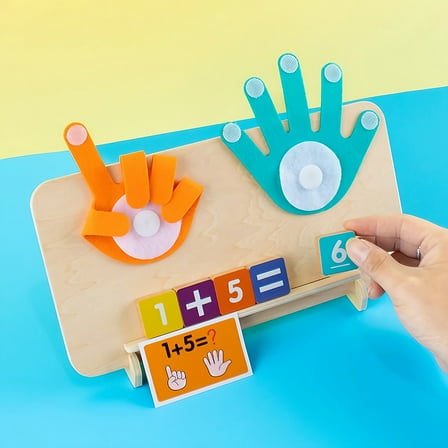 Wooden Finger Arithmetic Teaching Aids, Enlightenment Educational Toys, Learning Math Operations Addition And Subtraction Cognitive Matching Board