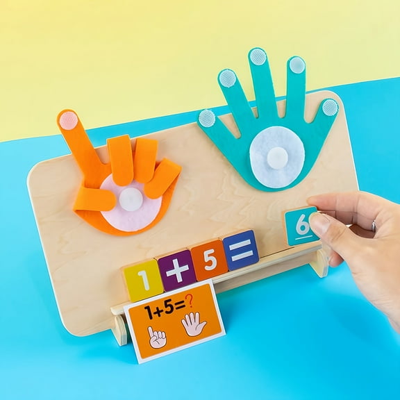 Wooden Finger Arithmetic Teaching Aids, Enlightenment Educational Toys, Learning Math Operations Addition And Subtraction Cognitive Matching Board