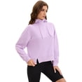 thumbnail image 3 of DARING DIVA Women's Stylish Cropped Half Zip Hoodie with Trendy Side Slits S Purple, 3 of 7