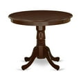 thumbnail image 2 of East West Furniture AMEN3-MAH-18 3 Piece Dining Table Set - 1 Pedestal Table and 2 Dark Coffee Dining Chairs - Mahogany Finish, 2 of 10