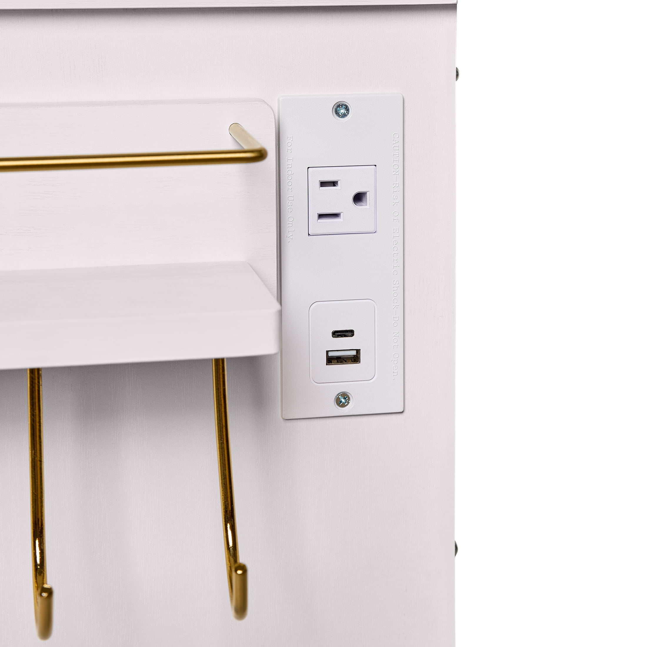 Better Homes & Gardens Lillian Vanity Desk with LED Lighted Mirror, White Finish
