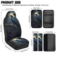 thumbnail image 7 of Xoenoiee Raven Crow Moon Forest Print 5 Pieces PU Leather Car Seat Covers Full Set with Seat Belt Pads & Center Console Cover, Universal Fit Auto Interior Accessories for Most SUV, Truck, Sedan, Van, 7 of 7
