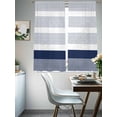 thumbnail image 3 of Abstract Stripe Sheer Curtains 63 Inch Long 2 Panels, Classic Navy Blue Lines Art Light Filtering Rod Pocket Curtains, Sheer Voile Drapes for Living Room Bedroom, 52"x63", 3 of 8