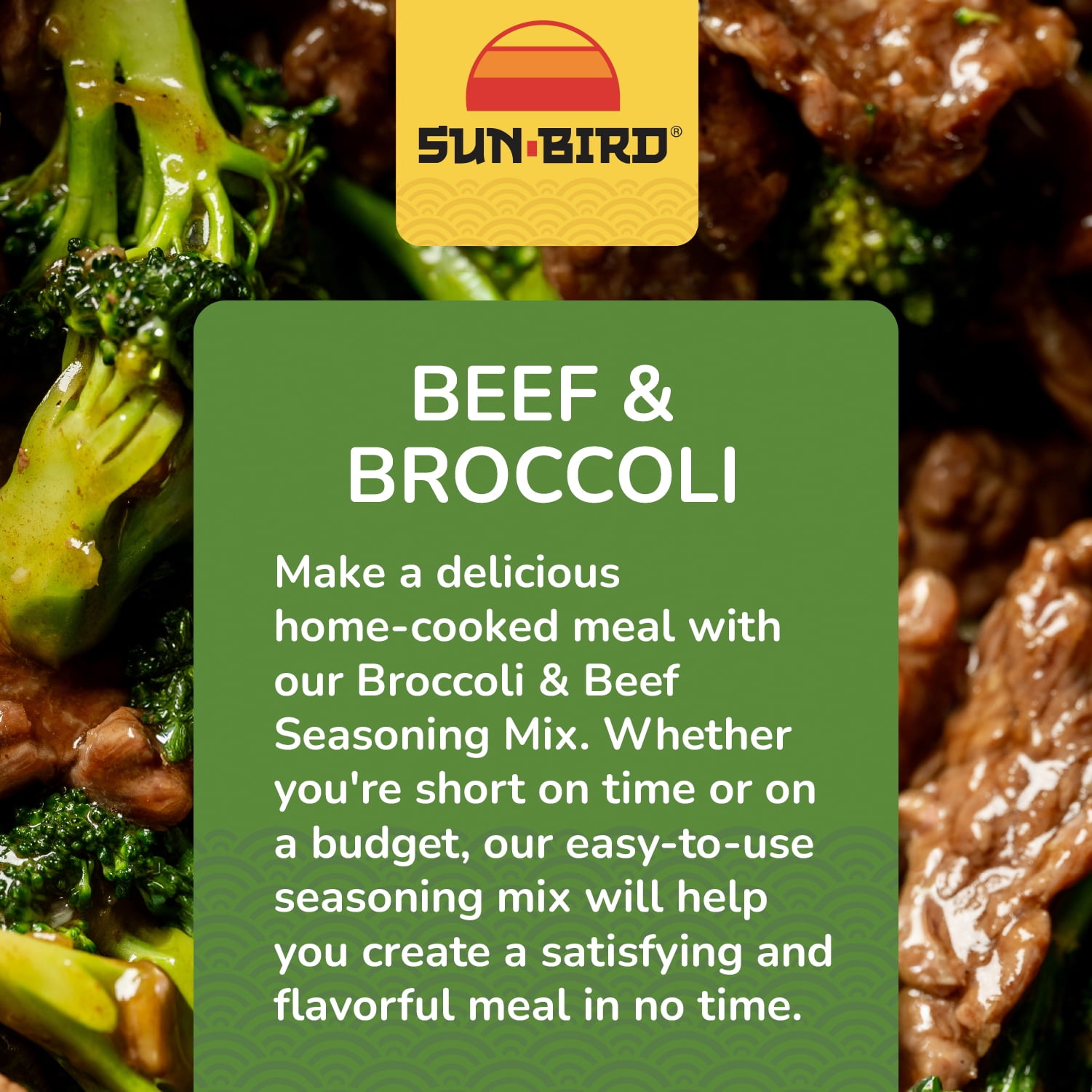 (6 pack) Sun-Bird Beef & Broccoli Seasoning Mix, 1 oz Pouch