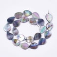 thumbnail image 2 of 10strands AB color Freshwater Shell Beads Strands Dyed teardrop Mixed color 17.5x13x2.5mm Hole: 1mm about 22pcs/strand 15.3 inch Multi-color, 2 of 3