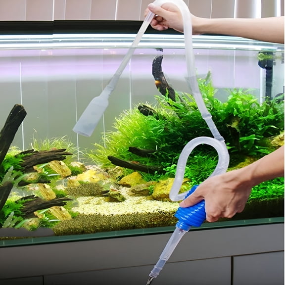 ACDANC 1.7m Aquarium Siphon Gravel Cleaner Fish Tank Vacuum Water Change Pump Tool