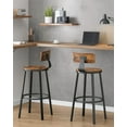 thumbnail image 4 of VASAGLE Taburete Alto, Juego de 2, Taburetes Altos de Cocina, con Respaldo, Estructura de Acero, Asiento de 73 cm de Altura, Fácil Montaje, Estilo Industrial, Marrón Rústico y Negro, 4 of 5