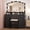 Black, variant on TROPOW Makeup Vanity Desk with LED Lights and Stool, Complete Dressing Table with 3 Drawers, 2 Cabinets & Long Shelf, Storage Organizer for Bedroom, Women and Girls,Black