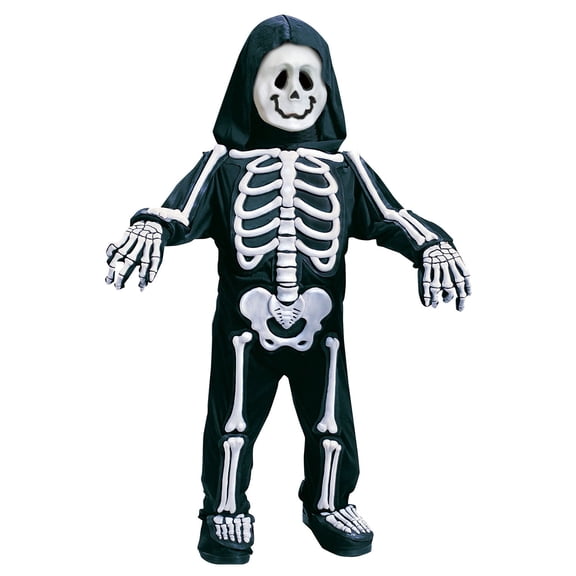 Fun World Skeleton Costume for Toddlers with 3-D Bones and Skull Mask, 3T-4T